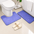 thumbnail image 3 of Bathroom Rugs Sets 2 Piece , Minimalist, Non Slip Washable Bath Mat and U-Shaped Toilet Rug (Blue), 3 of 7
