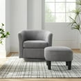 thumbnail image 3 of Swivel Accent Barrel Chair With Ottoman, Modern Comfy Accent Chair Bedroom Lounge Arm Chair For Living Room, Grey, 3 of 7
