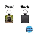 thumbnail image 4 of Black Russian Terrier Dog Puppy Photo Faux Leather Square Keychain, 4 of 7