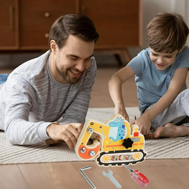 Fiudx Ofertas del día Juego educativo de construcción de madera y juguetes para barcos para niños, incluye destornillador, llave, pernos, mejora las habilidades motoras finas y la capacidad de resolu