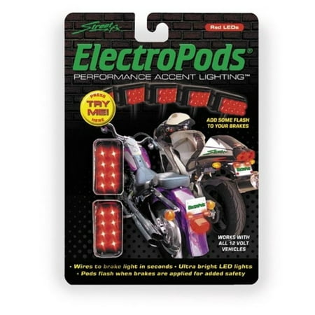 - Street FX 1041908 Electropods Brake Lightpods - Red - Pk/2 - 8/L.E.D.s Per Block