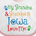 thumbnail image 4 of Inktastic Iowa Grandma Grandpa Loves Me Boys or Girls Baby Bib, 4 of 4