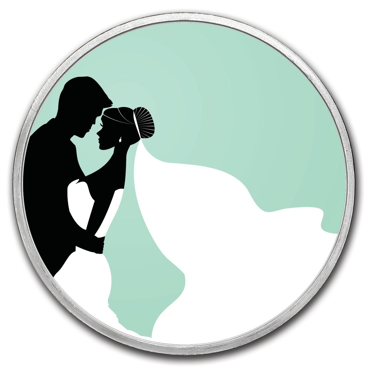 1 oz Silver Colorized Round - APMEX (Kiss The Bride)