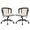 Black-Linen, variant on Dayalane Barrel Style Office Chair with Rattan Back Set of 2, Linen Fabric Upholstered Computer Desk Chair with Wheels , Adjustable Height Work Chair for Living Room Office Room, Black
