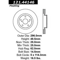 C-Tek Disc Brake Rotor 121.44146 Fits select: 2006-2018 TOYOTA RAV4, 2007-2017 TOYOTA CAMRY