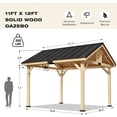 thumbnail image 2 of Erommy Outdoor Cedar Wood Hardtop Gazebo w Metal hardtop / Spruce Wood Hardtop Pergola w Asphalt roof Asphalt Roof 13' x 16', 2 of 5