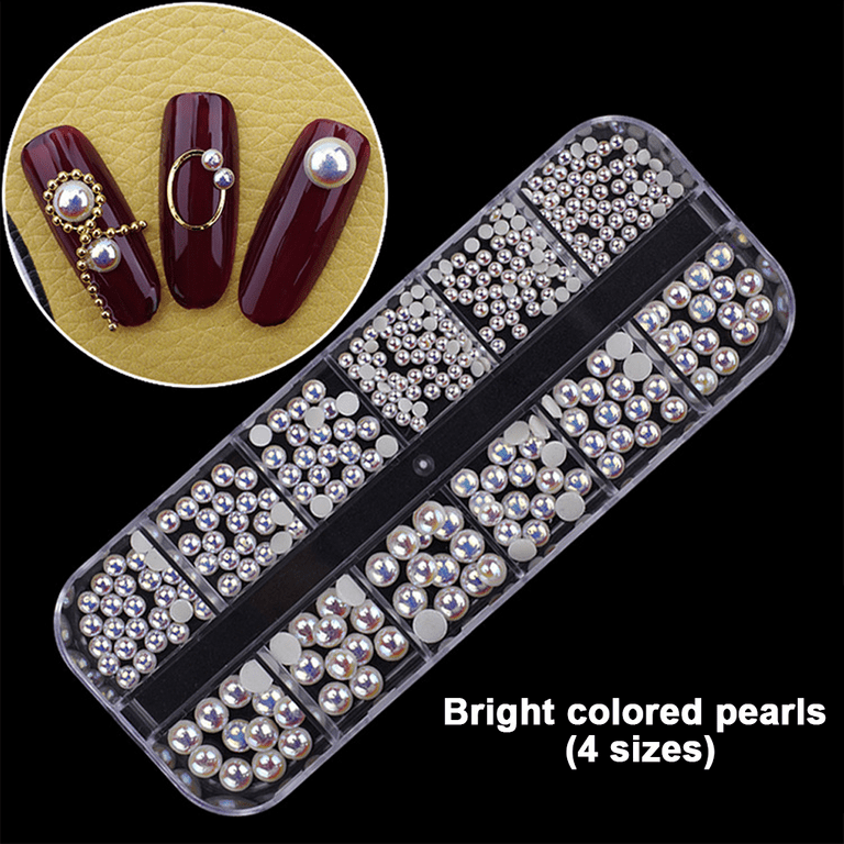 Nail Crystals Rhinestones Round Beads Flatback Glass Charms Gems Nail Studs  Diamonds for Nails - style 3 