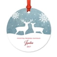 thumbnail image 1 of Spanish Family Metal Christmas Ornament, Nuestra Primera Navidad Juntos 2017, Includes Ribbon and Gift Bag, 1 of 2