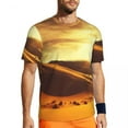 thumbnail image 2 of T Shirt For Men Sahara Desert Gym T-Shirt Summer Golden Sunset Retro Popular Tee Shirt For Couple Gr, 2 of 7