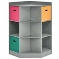 thumbnail image 1 of Gymax 3-Tier Kid Storage Shelf Cubes w/3 Baskets Corner Cabinet Organizer Gray, 1 of 10