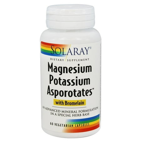 Solaray - Magnesium Potassium Asporotates with Bromelain - 60 Vegetarian (Best Foods For Magnesium And Potassium)