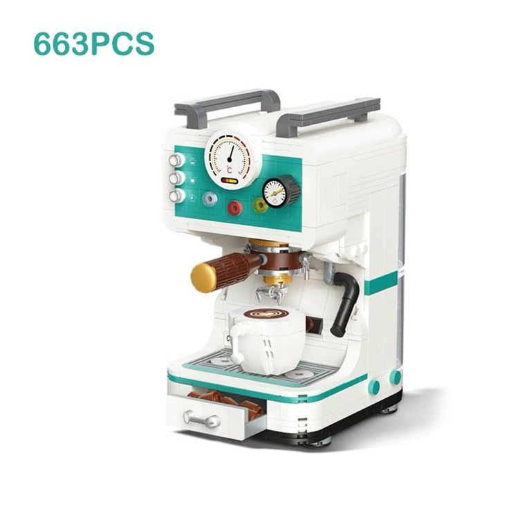 Creative Modern Coffee Maker Mini Block Assemble Model Machine