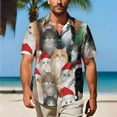 thumbnail image 6 of Unisex Christmas Printed Festive Patterns Short Sleeve Collared Button-Down Shirt for Holiday Gatherings and Daily Wear, 6 of 9