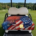 thumbnail image 2 of Whosucclay USA Flag Firework Pattern Golf Cart Accessories, 4 Pockets Golf Cart Seat Towel for Club Cars EZGO Yamaha, Travel-friendly 51.18 x 30.3 inches, 2 of 9