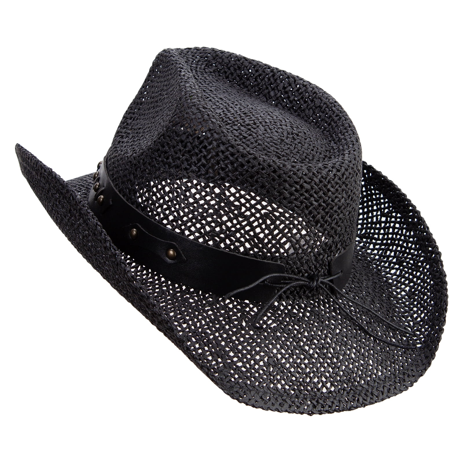 Big Size Bull Emblem Coyboy Hat - Black 2XL-3XL