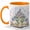Orange, variant on Fairytale Castle Book Coffee Mug, Watercolor Castle Storybook Design, 11 oz Ceramic Cup