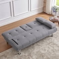 thumbnail image 6 of GJQ Convertible Futon Sofa Bed, Modern Folding Sofa Couch for Living Room Adult(Linen,Light Grey), 6 of 8