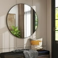 thumbnail image 3 of Lumora 30"x30" Round Wall Bathroom Mirror Wall-mounted Mirror with Aluminum Frame,Black, 3 of 6