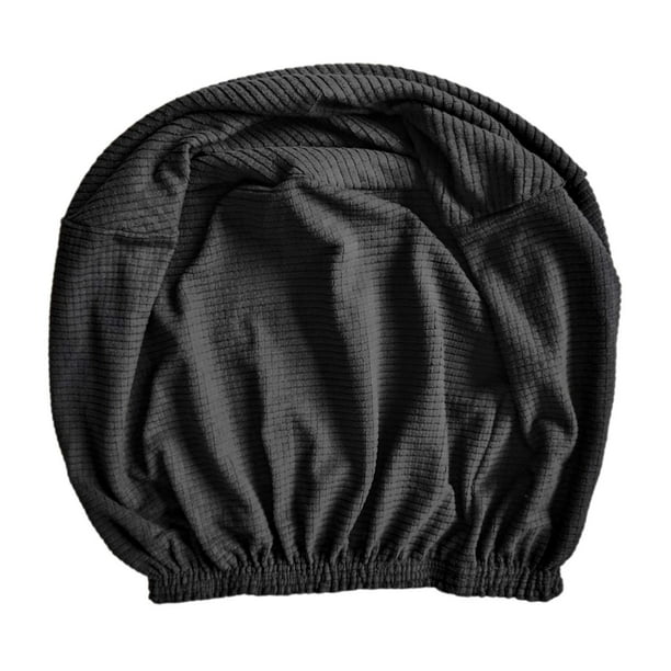 Fundas redondas para otomana, lavables, suaves, gruesas y elásticas. Negro
