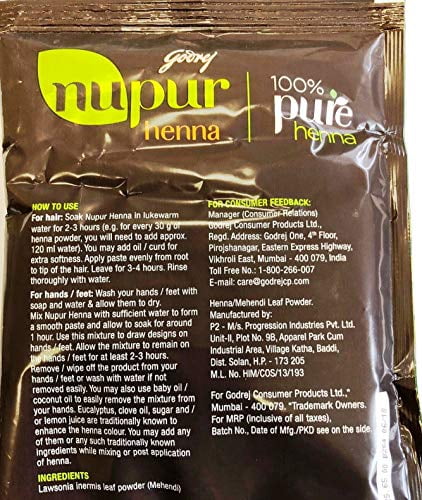 Godrej Nupur Henna Natural Mehndi for Hair Color with Goodness of 9 Herbs,   Ounce 