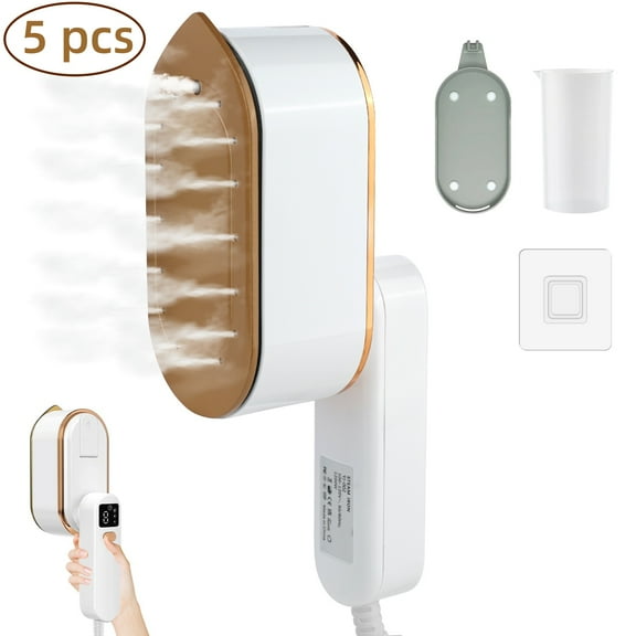 1200w Travel Steamer For Clothes, Portable Handheld Steamer Iron，180° Swivel Handle，9s Fast Heating，Lcd Display For Home Dorm Travel Crease Remover For Clothes.