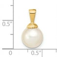 thumbnail image 2 of 14k 9-10mm White Round South Sea Saltwater Cultured Pearl Pendant XF466, 2 of 2