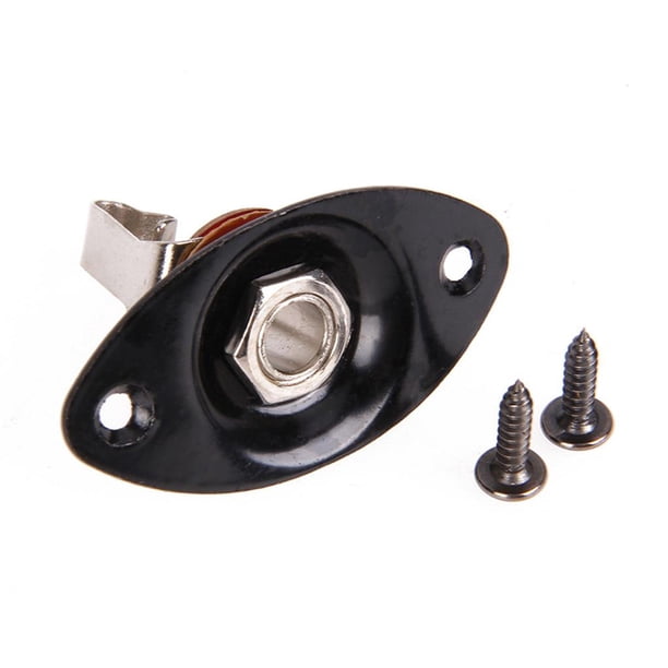 Toma De Placa De Salida De Conector De Entrada De Guitarra Ovalada De 1/4 Pulgadas Para Guitarra Eléctrica Mono Y Bajo Con 2 Tornillos De Montaje Advancent EL011969-00