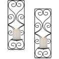 thumbnail image 1 of Candelabro de pared con forma de pilar Candelabro de metal negro Juego de 2 candelabros rectangulares decorativos Candelabro Candelabro para paredes Candelabro, 1 of 5