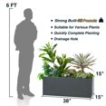 thumbnail image 3 of Wallowa Metallic Heavy Long and Large Outdoor/Indoor Planter Box 38Lx15Wx15H inches, 40lb Gray, 3 of 6
