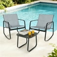 thumbnail image 5 of Casabay 3-Piece Outdoor Courtyard Furniture Set with Patio Chairs & Coffee Table, All Weather Outdoor Seating Breathable Fabric for Yard, Pool, Lawn, Light Gray, 5 of 7