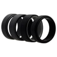 thumbnail image 1 of Juego de anillos de boda de silicona de 2 capas biselados de 8 mm - Gris de ROQ para hombres - Anillo de 4 x 11 mm, 1 of 1