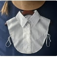 thumbnail image 3 of Camicover  Striped Detachable Collar Half Shirt Blouse Dickey Collar Elegant for Women Girls, 3 of 7