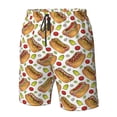 thumbnail image 4 of Fuzoiu Hot Dog 7 Print Men's Beach Shorts,Men's Swim Trunks,Quick Dry Board Shorts with Pockets,Men's Bathing Suits for Surfing, Running, and Casual Wear-Medium, 4 of 6