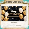thumbnail image 2 of Golden Theme Retirement Banner Black Background Happy Retirement Display Shiny Stars Balloon Decor Retirement Party Backdrop for Retirement Party Farewell Event Office Celebration, 2 of 9