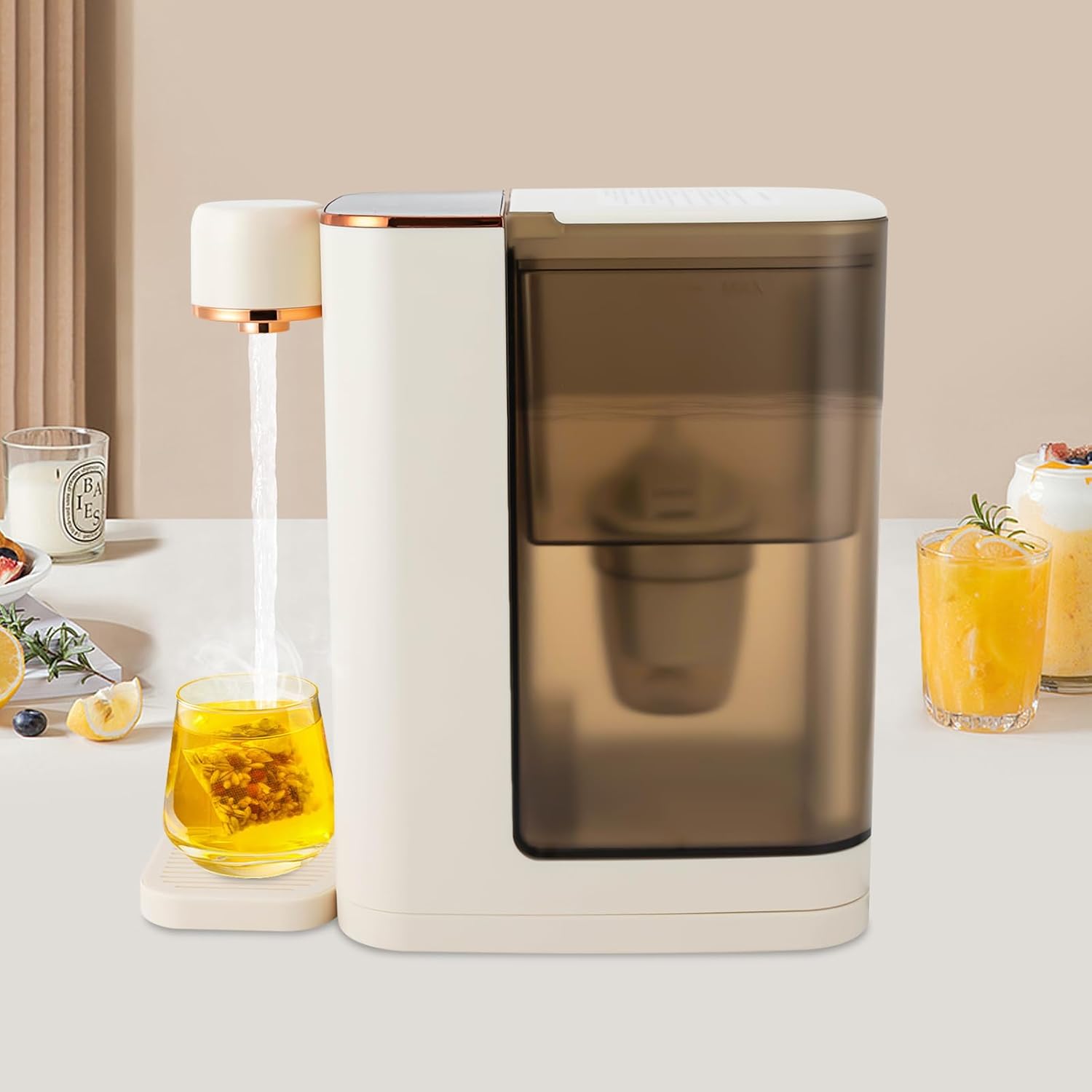 3L Instant 1600W Hot Water Dispenser Desktop Water Dispenser Electric Tea Kettle 110V Adjustable Temperature Quantitative Water Output Water Dispenser