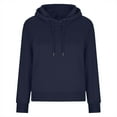 thumbnail image 6 of Winter Women's Fashion Hoodies & Sweatshirts Casual Solid Color Hooded Long Sleeved Navy Hooded Sweatshirt (2XL), 6 of 6