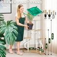 thumbnail image 3 of Nalone Indoor Plant Stand, 5 Tier Corner Shelf for Multiple Plants, Tall Flower Holder for Patio Garden Balcony Living Room, Natural Finish, 3 of 7