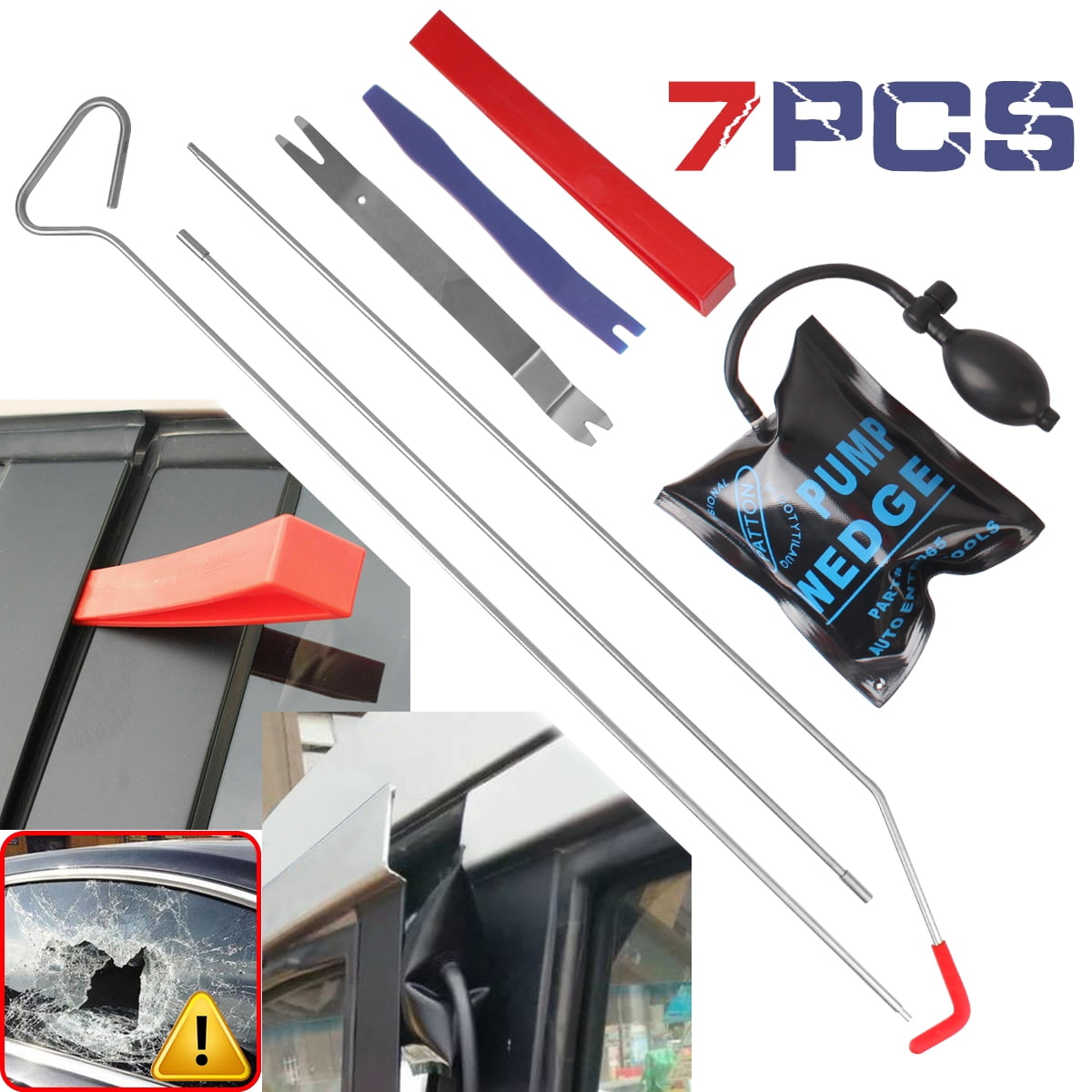 7 12pcs Universal Car Door Opener Tool Kit Emergency Easy Access Tools Long Reach Grabber With Air Pump Walmart Com