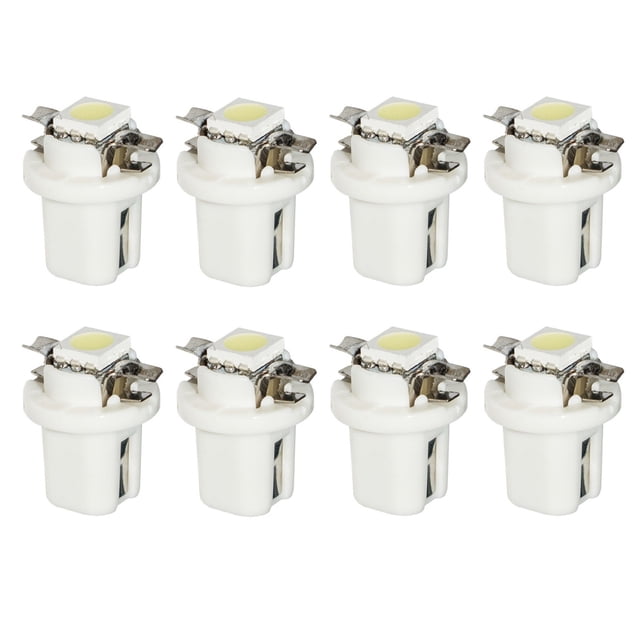 Desiderio 10 pièces Led tableau de bord de voiture large lumière Auto jauge vitesse tableau de bord ampoule tableau de bord cale intérieur lampe B8.5 5050 1smd Auto (blanc)