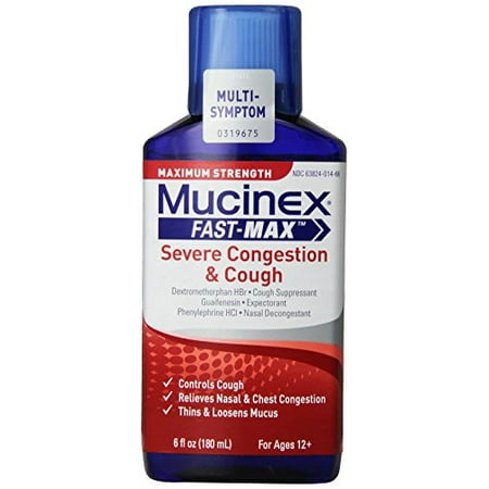 UPC 638240014657 product image for Mucinex Fast-Max Adult Severe Congestion and Cough Liquid, 6 Ounce | upcitemdb.com
