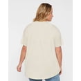 thumbnail image 3 of LAT B06938243 Women High-Low T-Shirt, Natural - Small, 3 of 5