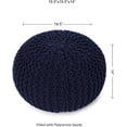 thumbnail image 5 of · REDEARTH · Round Pouf Foot Stool Bean Bag Ottoman - Cable Knitted Cord Boho Pouffe - Poof Accent Bean Bag - Handmade by Artisans for Living Room - Bedroom (19.5"x19.5"x14") - Navy Blue, 5 of 9