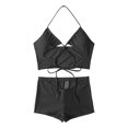 thumbnail image 7 of Sngxgn Womens Two Piece Swimsuits Wrap Front Bikini High Waisted Bottom Tummy Control Bathing Suits Swimwear(Black,M), 7 of 7