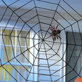 thumbnail image 2 of Halloween Giant Spider Web, Round Cotton Cobweb, 5ft Black Scary Haunted House Indoor Outdoor, 2 of 13