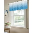 thumbnail image 6 of Blue White Valances for Windows, Rod Pocket Kitchen Valance Curtains - Soft & Washable Small Window Treatment for Living Room,&nbsp;Bathroom, Abstract Lines Texture, 54x18inch, 6 of 9