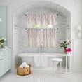 thumbnail image 6 of Kitchen Window Curtains Valance and Tier Set, Purple and Grey Vine Blossom Flower Rod Pocket Tier Curtains and Valance 3 Piece Set, Florals on Burlap Linen Window Treatment for Bedroom Living Room, 6 of 9