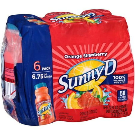 Sunny D Orange Strawberry Citrus Punch, 6.75 Fl. Oz., 6 Count