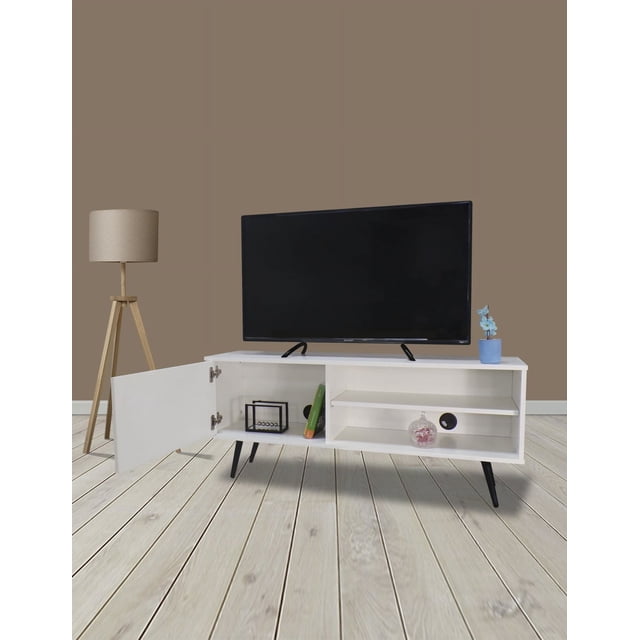 Mueble Mesa para TV con Puerta DECOMOBIL Moderno Blanco