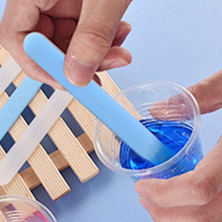 ANHTCZYX Blue Silicone Stir Stick Resin Glue Tools for DIY Craft JewelryStirring Rods Reusable Epoxy Liquid Paint Mixing Stirrer, Infant Girl's, Size: One Size
