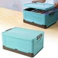 thumbnail image 2 of Storage Box With Handle,1 Pack Large Stackable Storage Drawers,Stackable Storage Bin With Lid Latching Storage Container for Kitchen Cabinets,Pantry,Makeup,Medicine Organization,12.6x9x8.46 in(Blue), 2 of 7